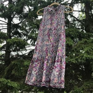 Silk GAP floral dress & poly liner slip set
